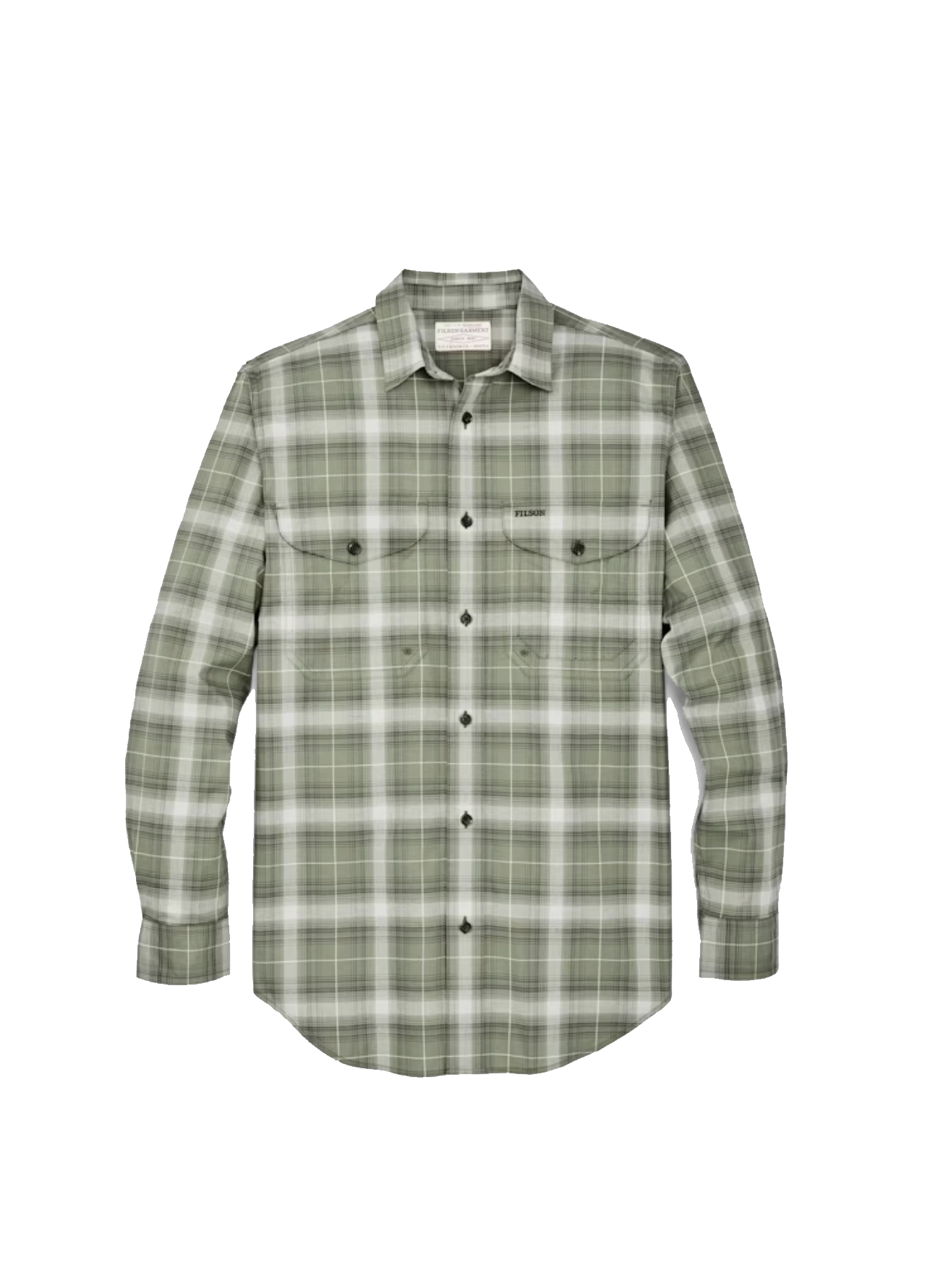 Twin Lakes LS Sport Shirt Green/Gray Plaid - Beau Outfitters