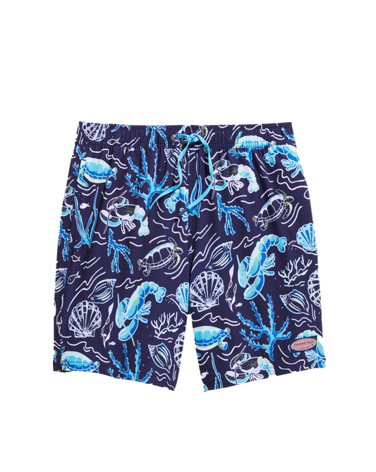 7" Chappy Swim Trunks Sea Life Navy