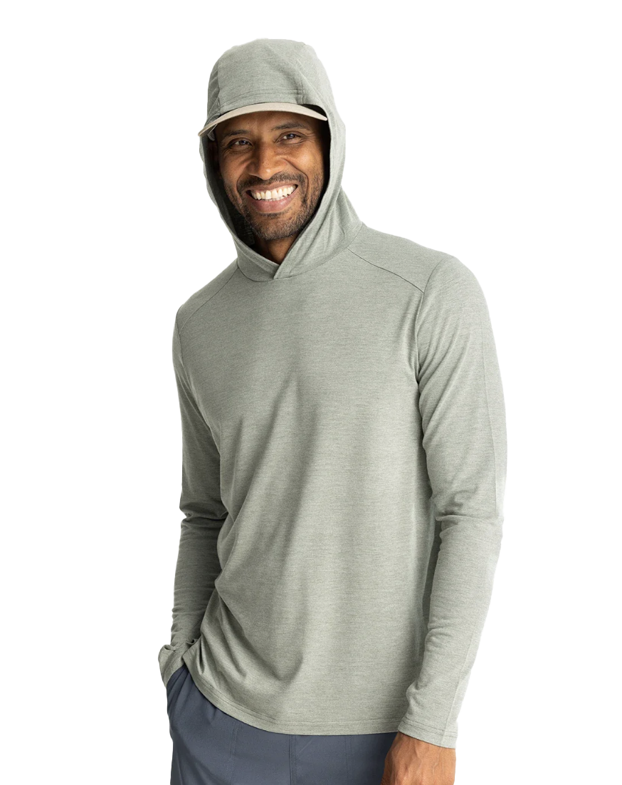 Bamboo Shade Hoody Hthr Agave Green