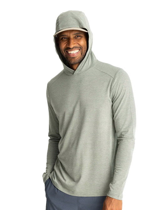 Bamboo Shade Hoody Hthr Agave Green