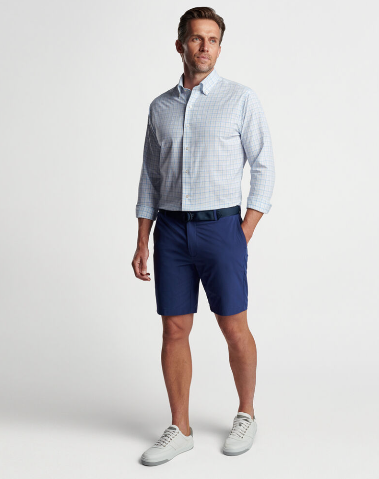 Wynton Perf Poplin Shirt Cascade Blue - Beau Outfitters