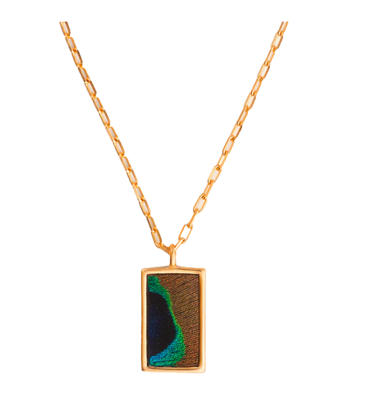 Quilt Rectangle Pendant Necklace