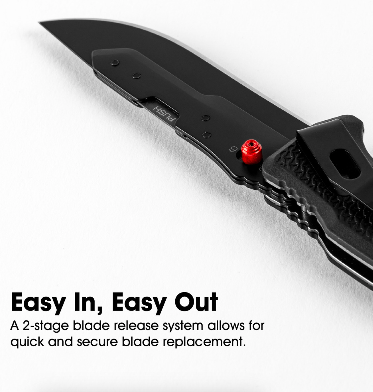 Replaceable Blade Glass Flled Folding Knife Grey