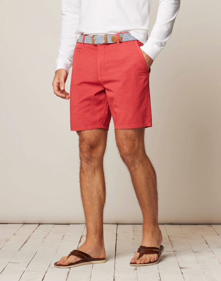 8" Nassau Cotton Blend Shorts Maliblu Red