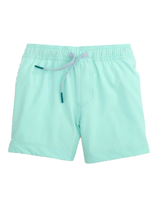 Youth Solid Swim Trunk Wake Blue