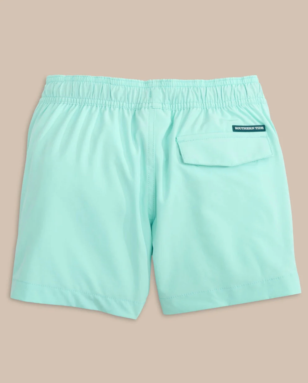 Youth Solid Swim Trunk Wake Blue