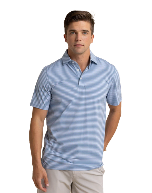 Brrreeze Beattie Strp Polo Windward Blue - Beau Outfitters