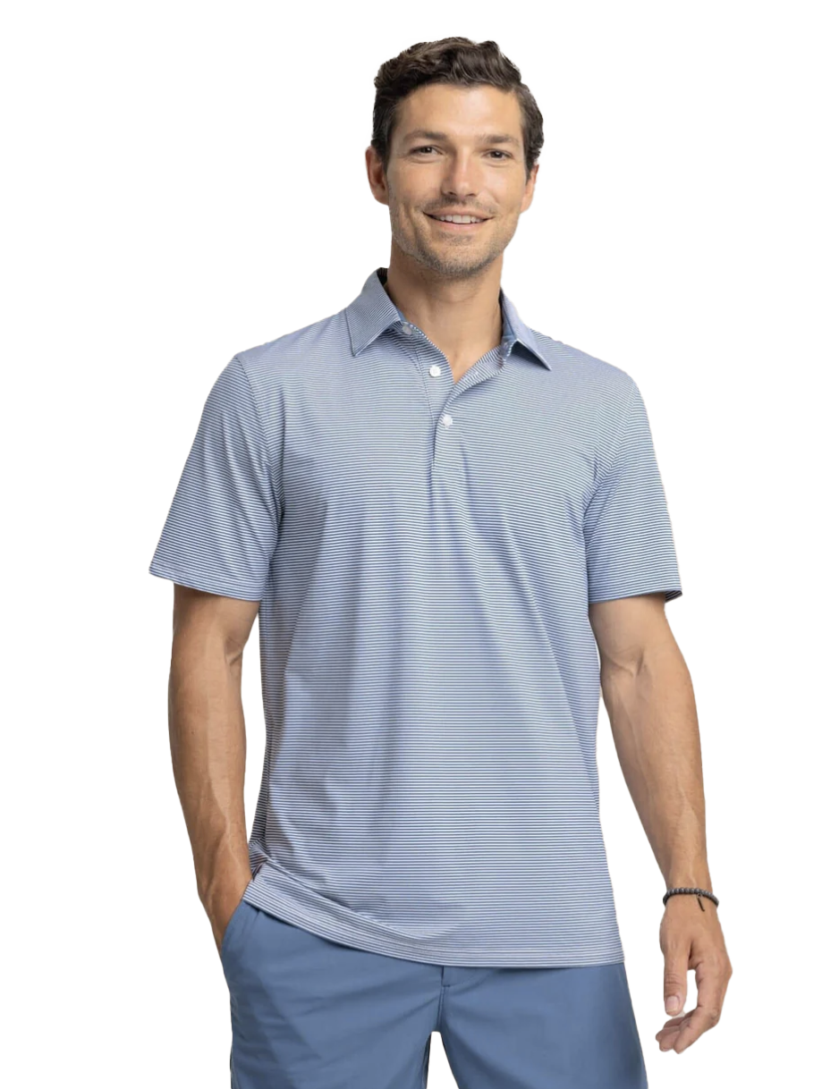 Brrreeze Meadowbrook Strp Polo Aged Denim - Beau Outfitters