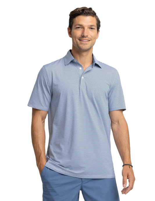 Brrreeze Meadowbrook Strp Polo Aged Denim - Beau Outfitters