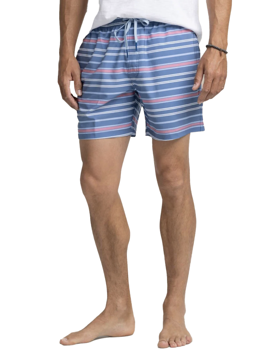 6" Breton Stripe Swim Trunk Coronet Blue - Beau Outfitters