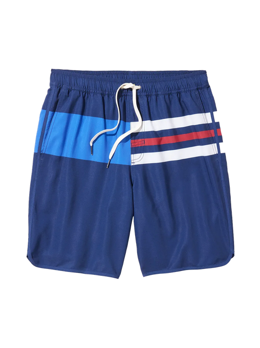 8" The Anchor Swim Short Navy Nautical Stripe - Beau Outfitters