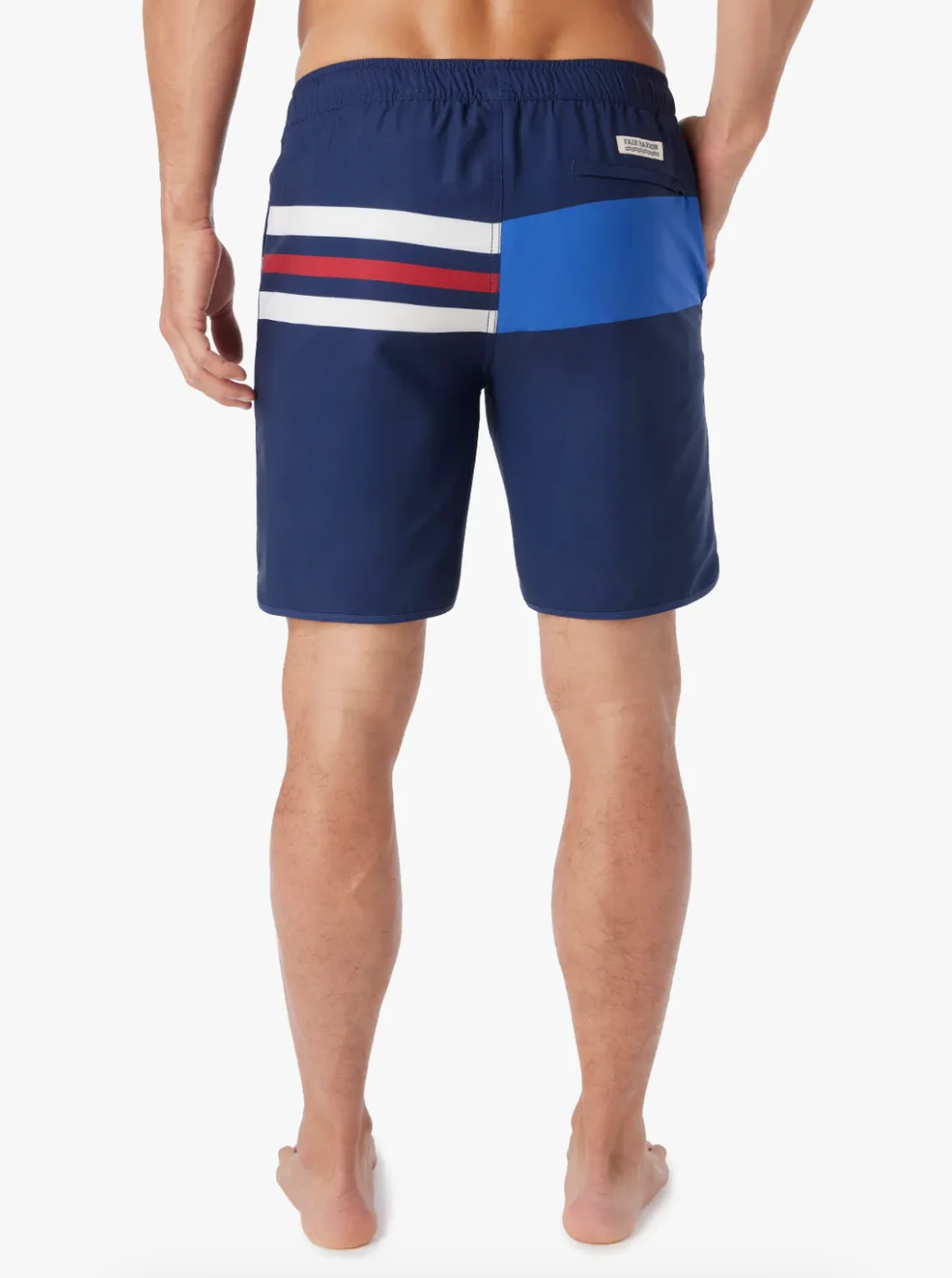 8" The Anchor Swim Short Navy Nautical Stripe - Beau Outfitters