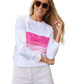 Ws White Tonal Pink Stripe Sweatshirt - Beau Outfitters