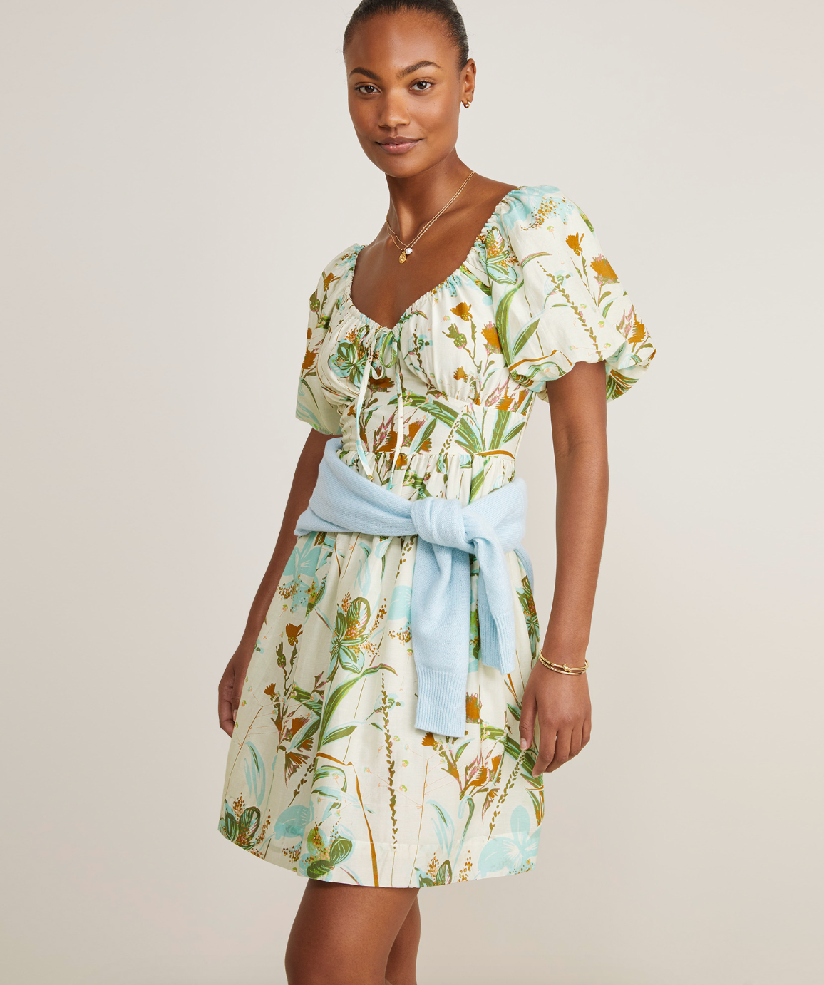 Ws Sweatheart Puff Sleeve Dress Wild Floral