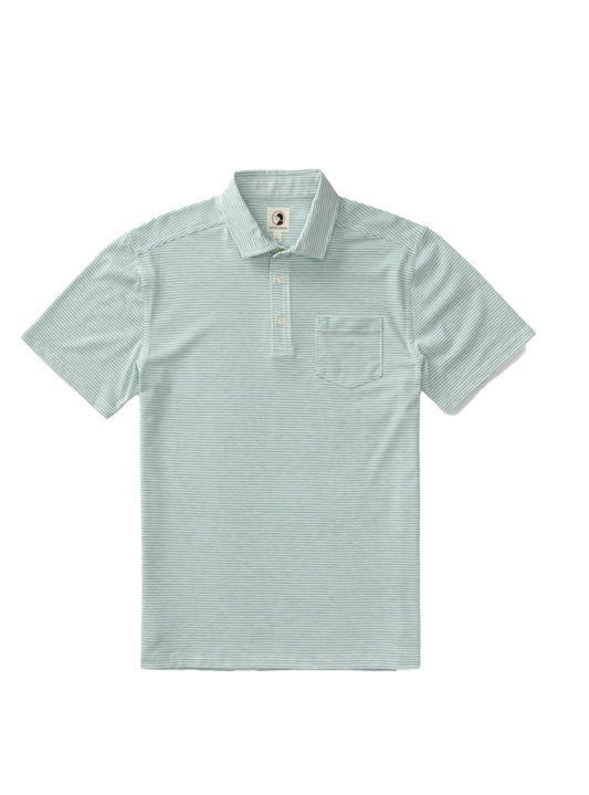 Summerford Stripe Pique Polo Seaboard Green - Beau Outfitters