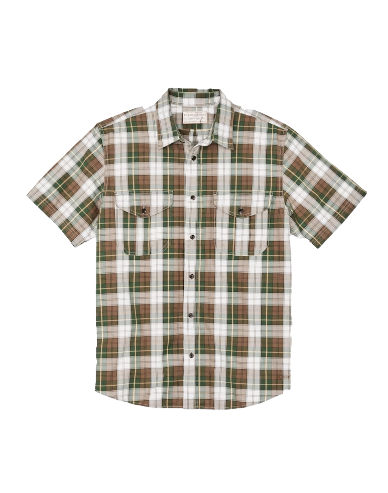 Lt Wt Alaskan Guide SS Shirt Grn/Wht/Brn Plaid