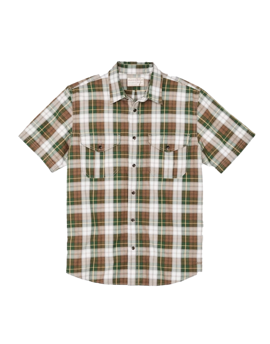 Lt Wt Alaskan Guide SS Shirt Grn/Wht/Brn Plaid