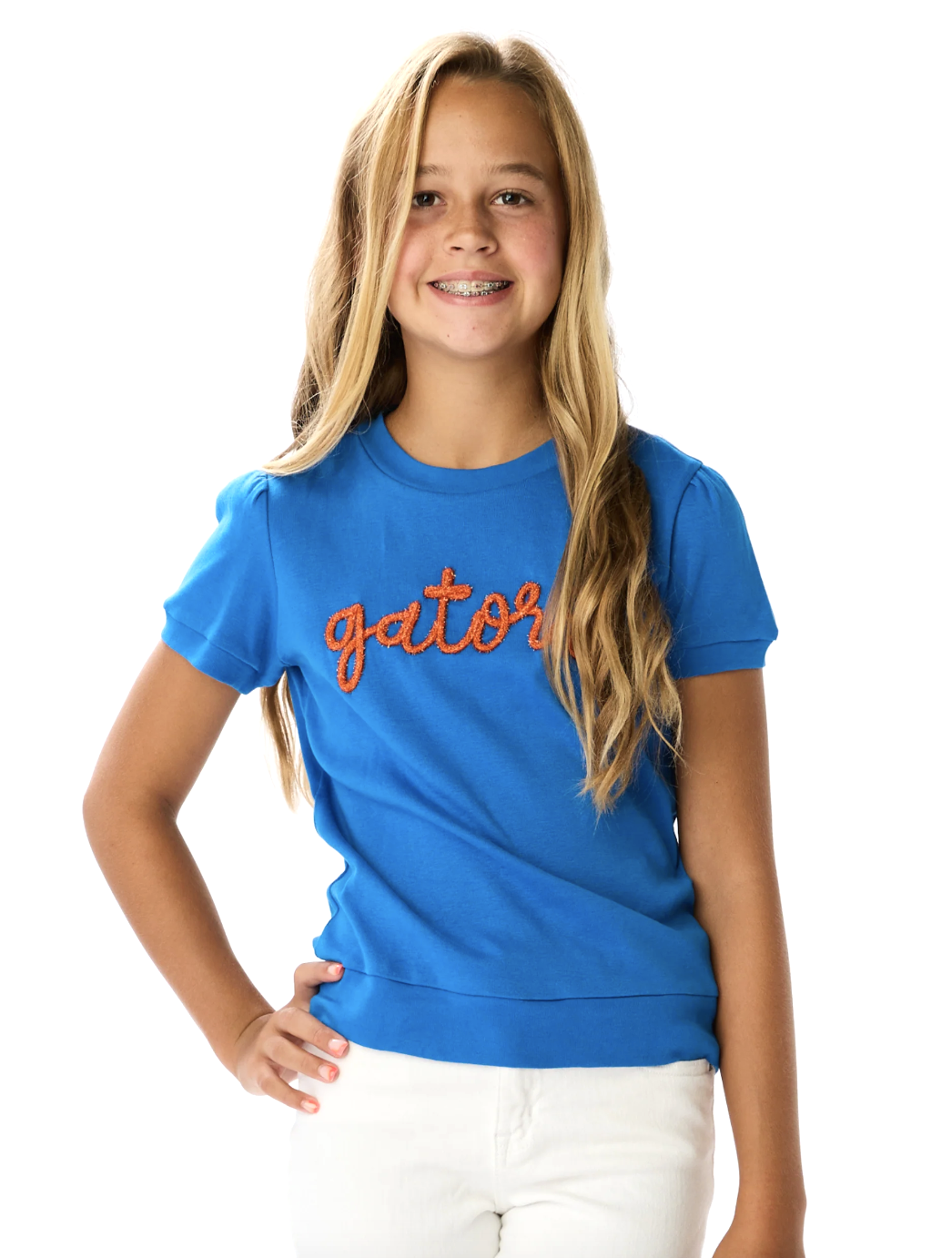 Youth Girls Glitter Script Top UF