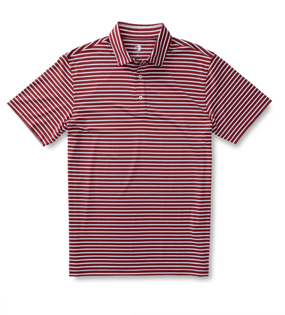 Long Drive Stripe Perf Polo - Beau Outfitters