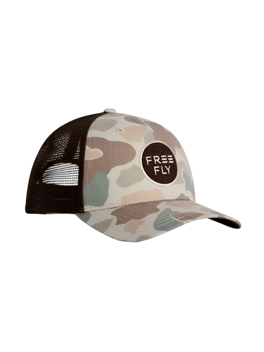 Youth Trucker Hat Barrier Vintage Camo