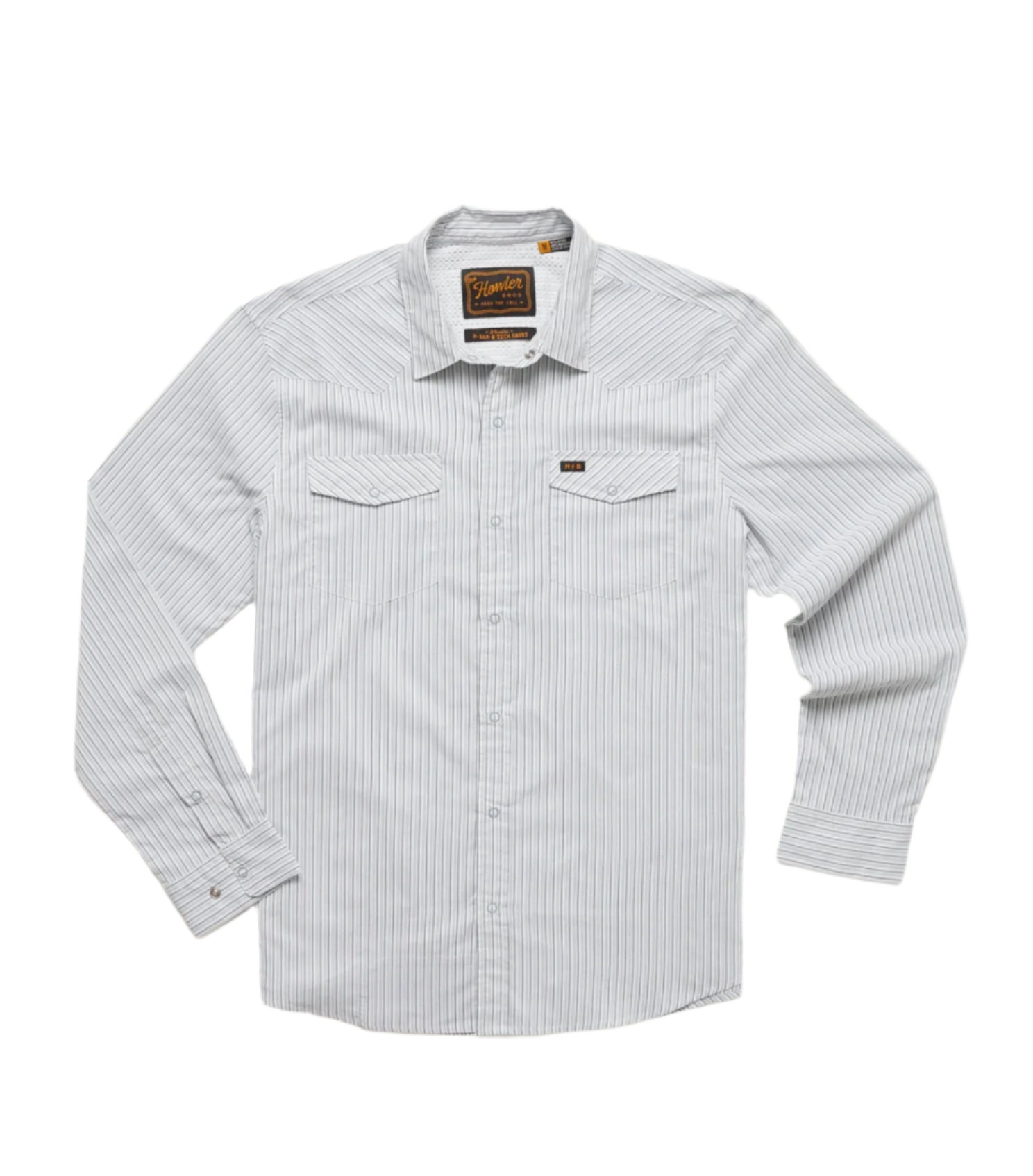 H Bar B Tech LS Shirt Gambler Stripe Off White - Beau Outfitters