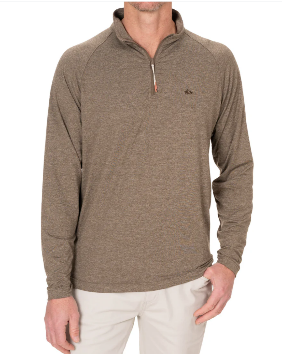 Palma 1/4 Zip Teak Heather - Beau Outfitters