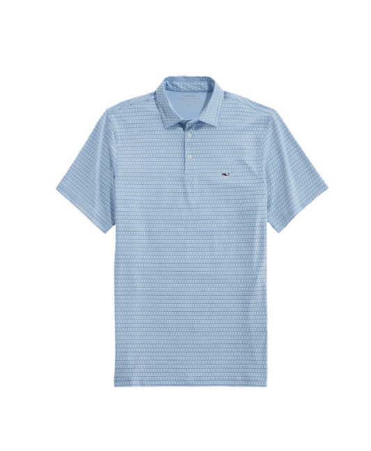 Printed Sankaty Polo Boat Stp Outln Jake Blue