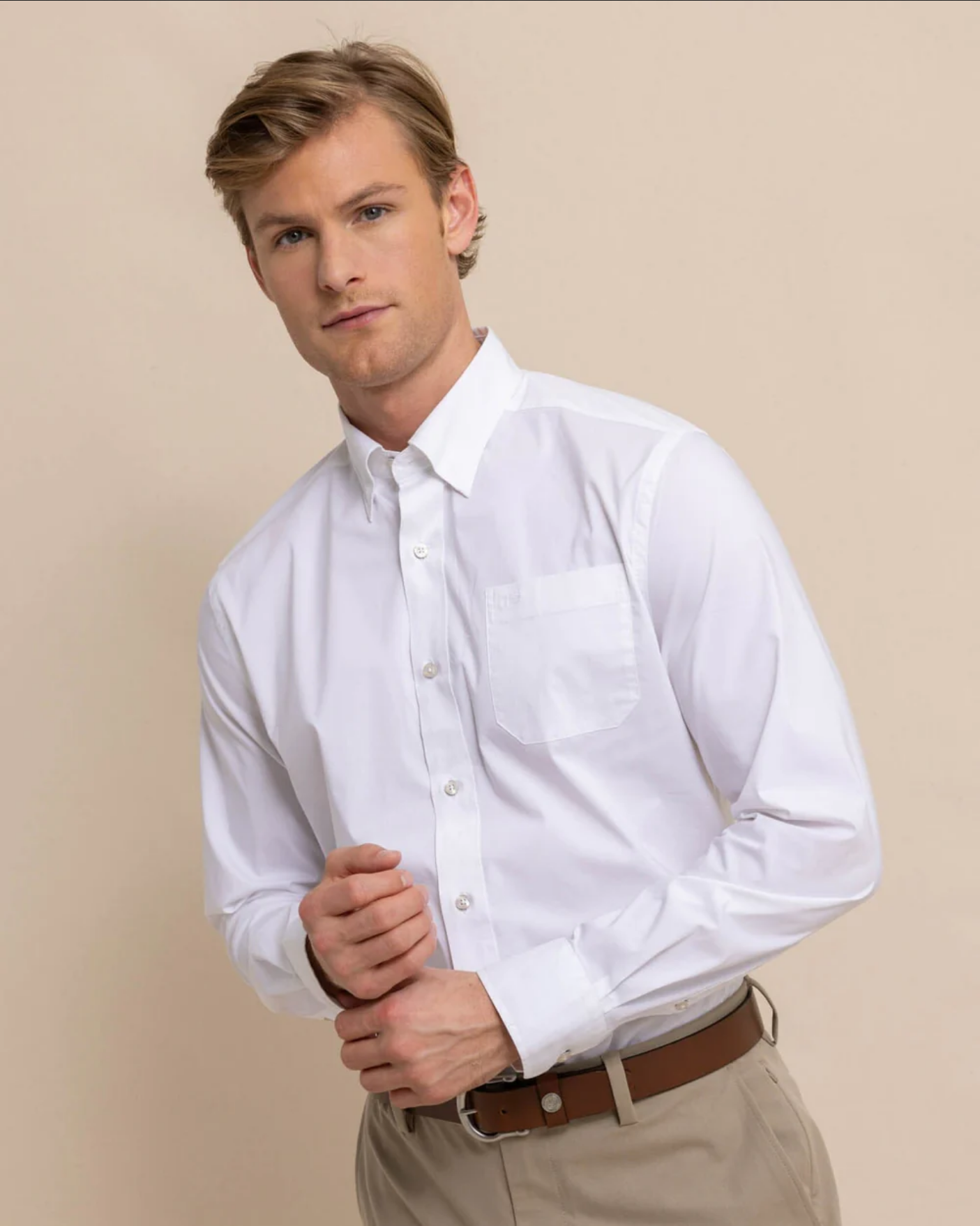 Charleston Overbrook Solid Shirt White - Beau Outfitters