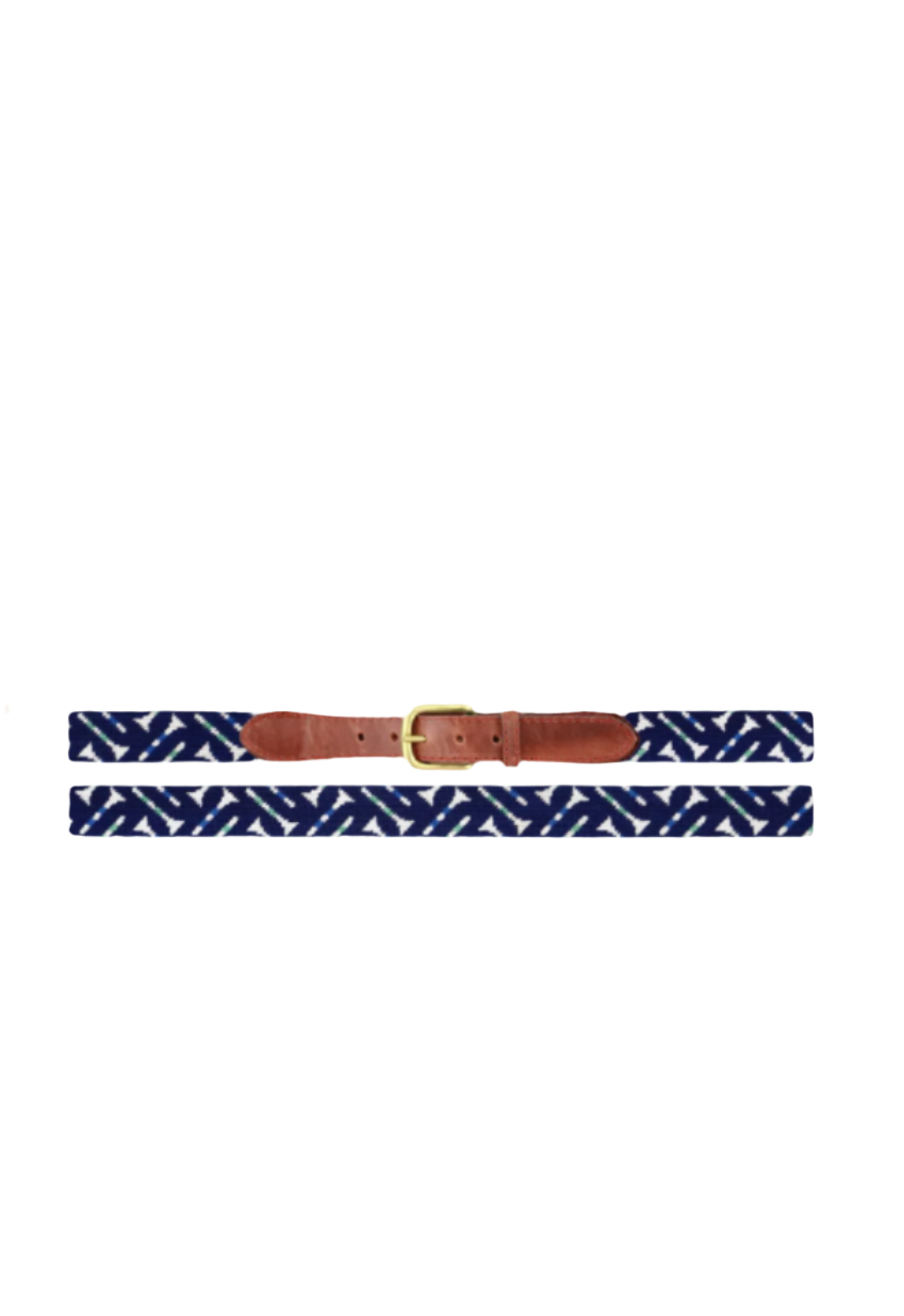 Golf Tee Pattern (Dk Navy) Needlepoint Belt - Beau Outfitters