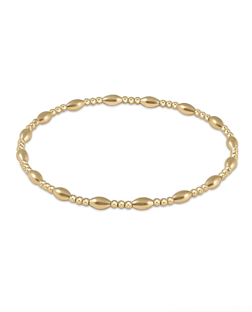 Harmony Sincerity Pattern 2mm Bead Bracelet Gold - Beau Outfitters