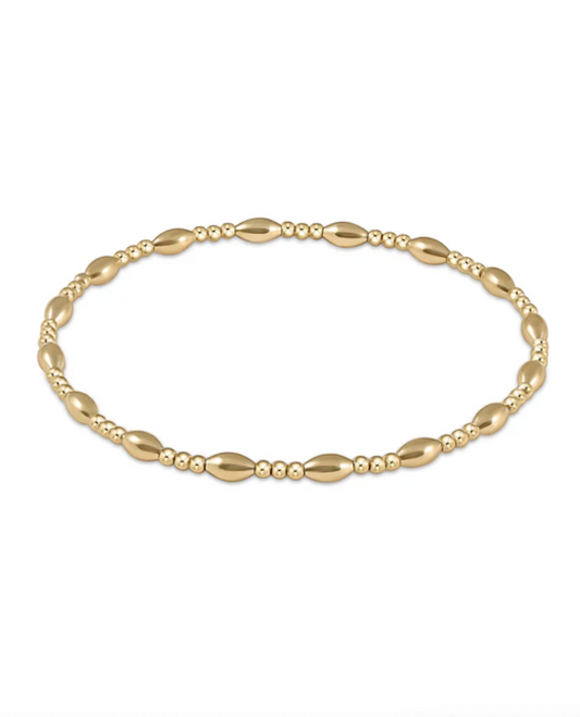 Harmony Sincerity Pattern 2mm Bead Bracelet Gold