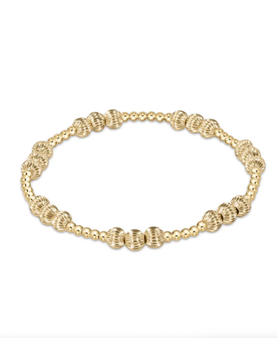 Dignity Joy Pattern 5mm Bead Bracelet Gold - Beau Outfitters