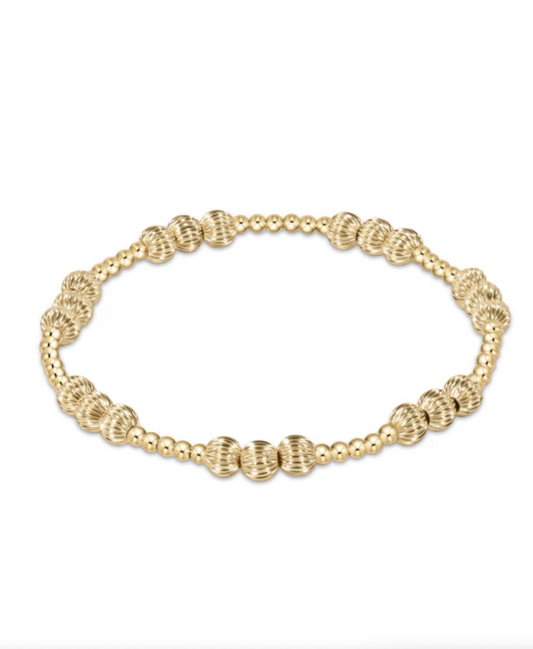 Dignity Joy Pattern 5mm Bead Bracelet Gold