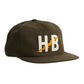 Unstructured Snapback Hat Big HB Dark Olive - Beau Outfitters