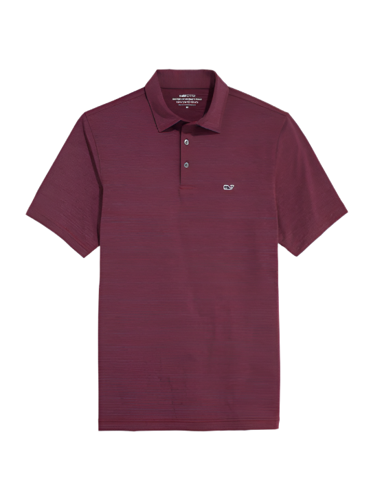 Bradley Stripe Sankaty Polo Crimson / Navy - Beau Outfitters