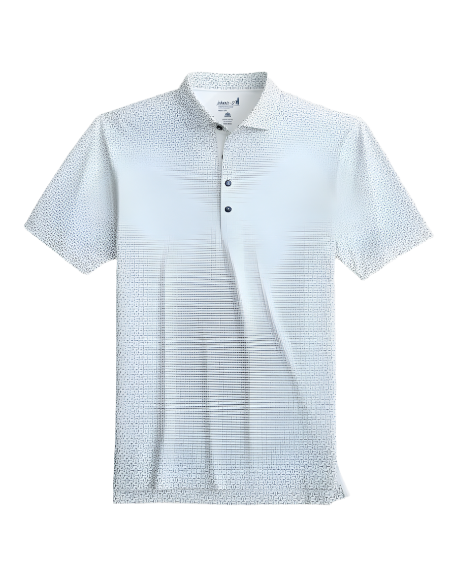 Spirits Printed Mesh Perf Polo White - Beau Outfitters