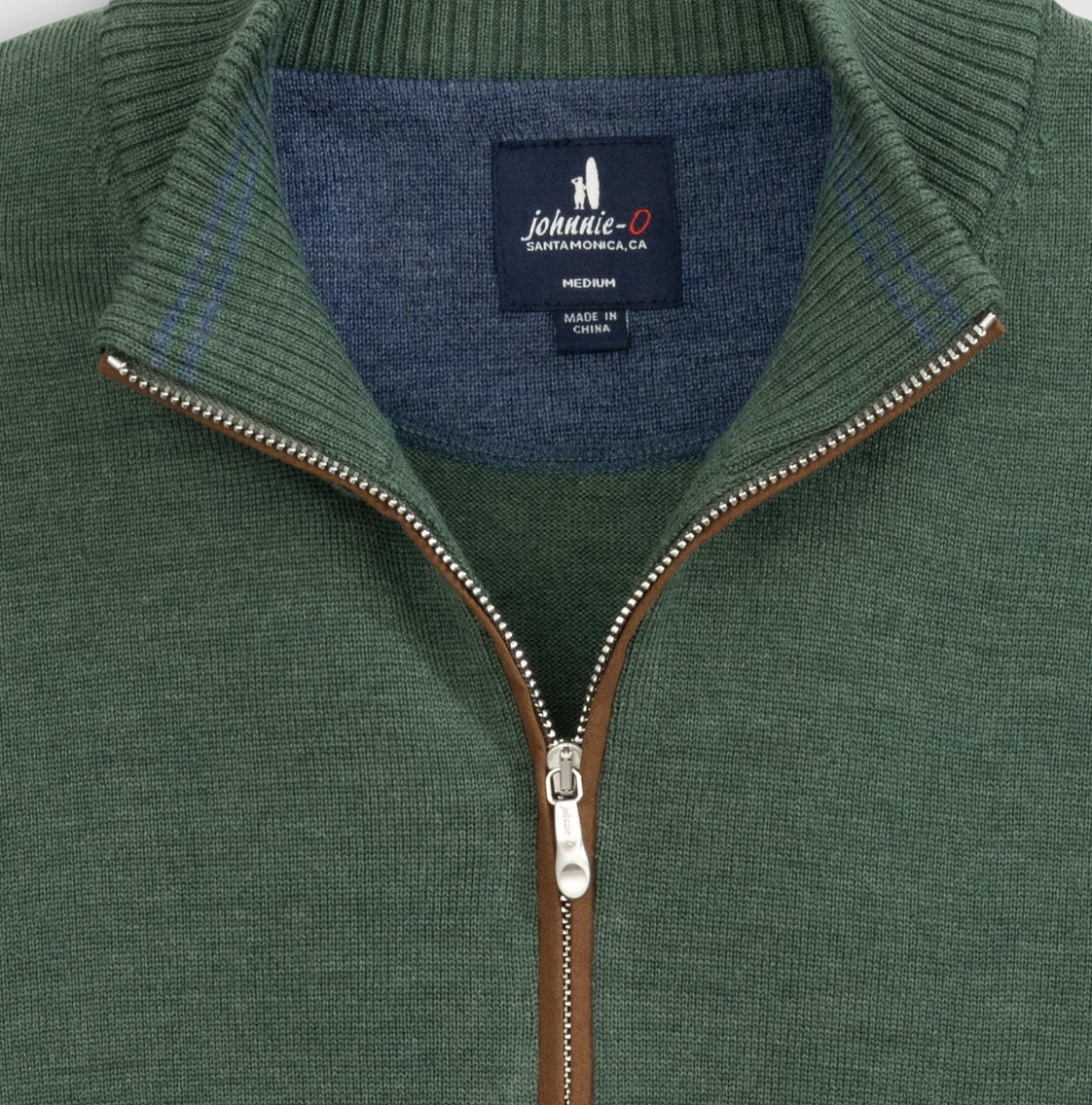 Raynor Merino 1/4 Zip Sweater Moss - Beau Outfitters