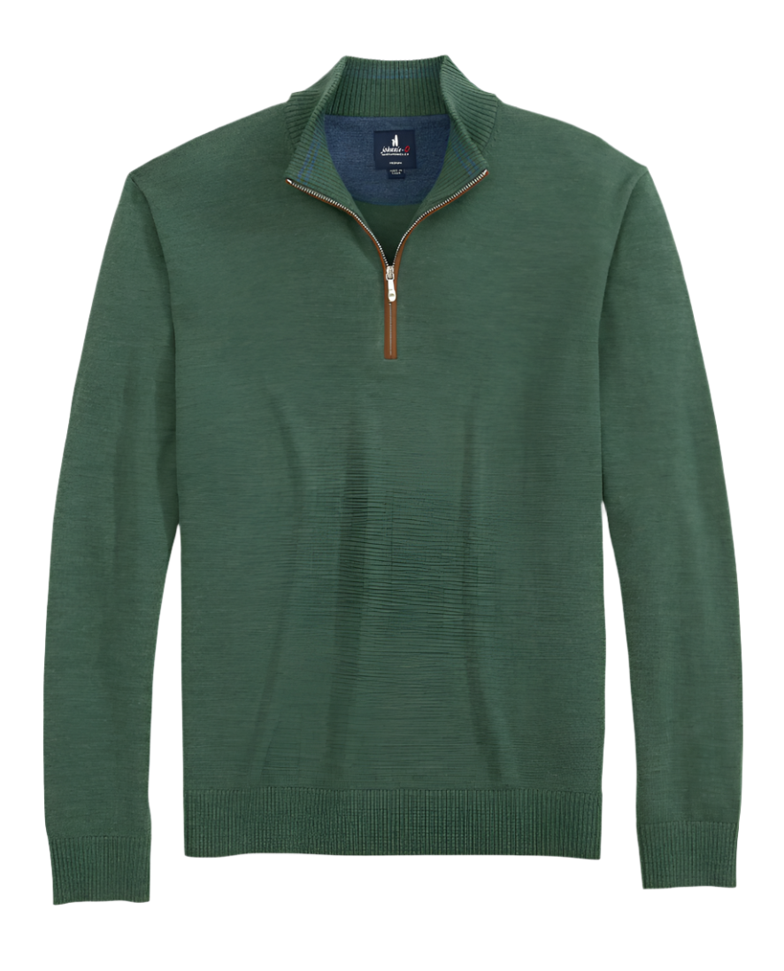 Raynor Merino 1/4 Zip Sweater Moss - Beau Outfitters