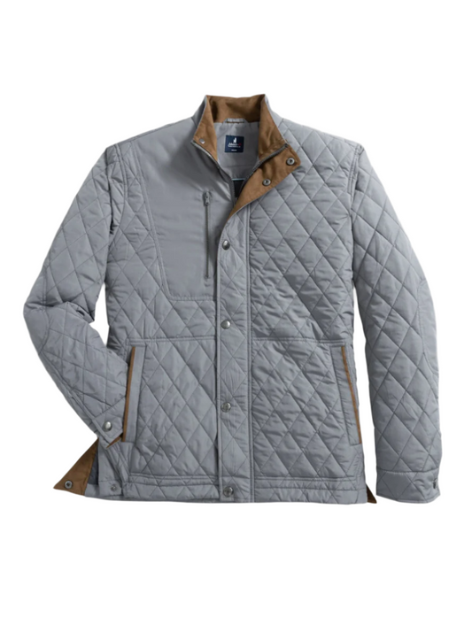 Juno Quilted Snap Jacket Concrete - Beau Outfitters