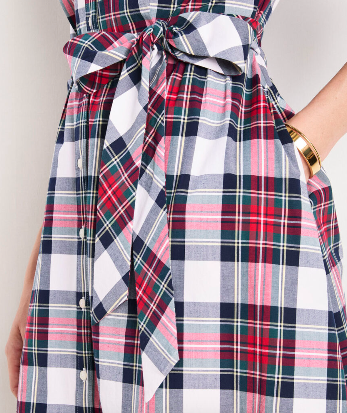 Ws Midi Shirt Dress B Plaid White