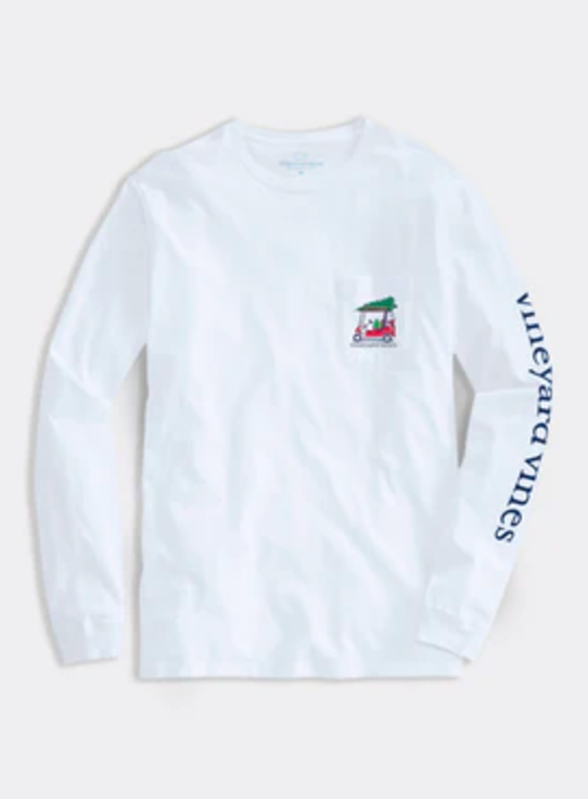 Xmas Golf Cart LS T-Shirt White