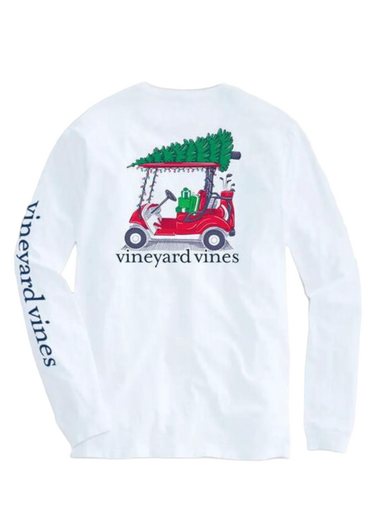 Xmas Golf Cart LS T-Shirt White