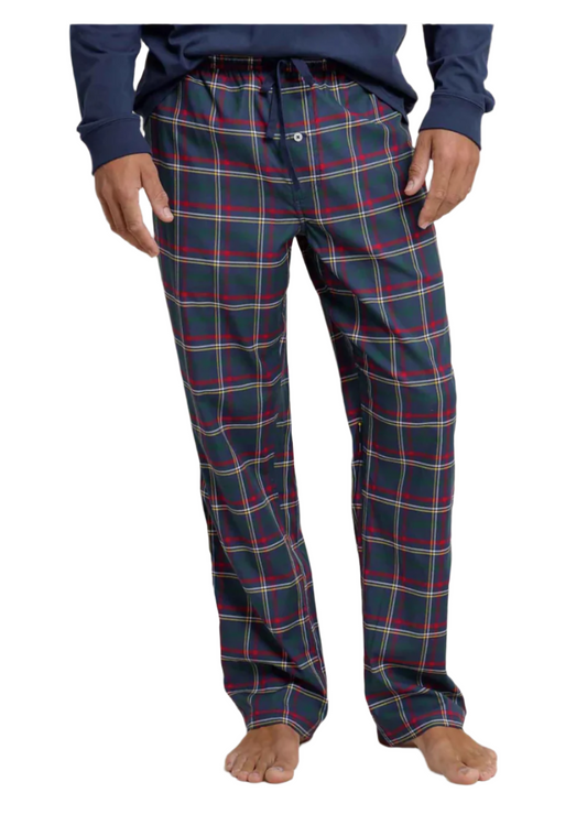 Holiday Tartan Lounge Pant Dress Blue