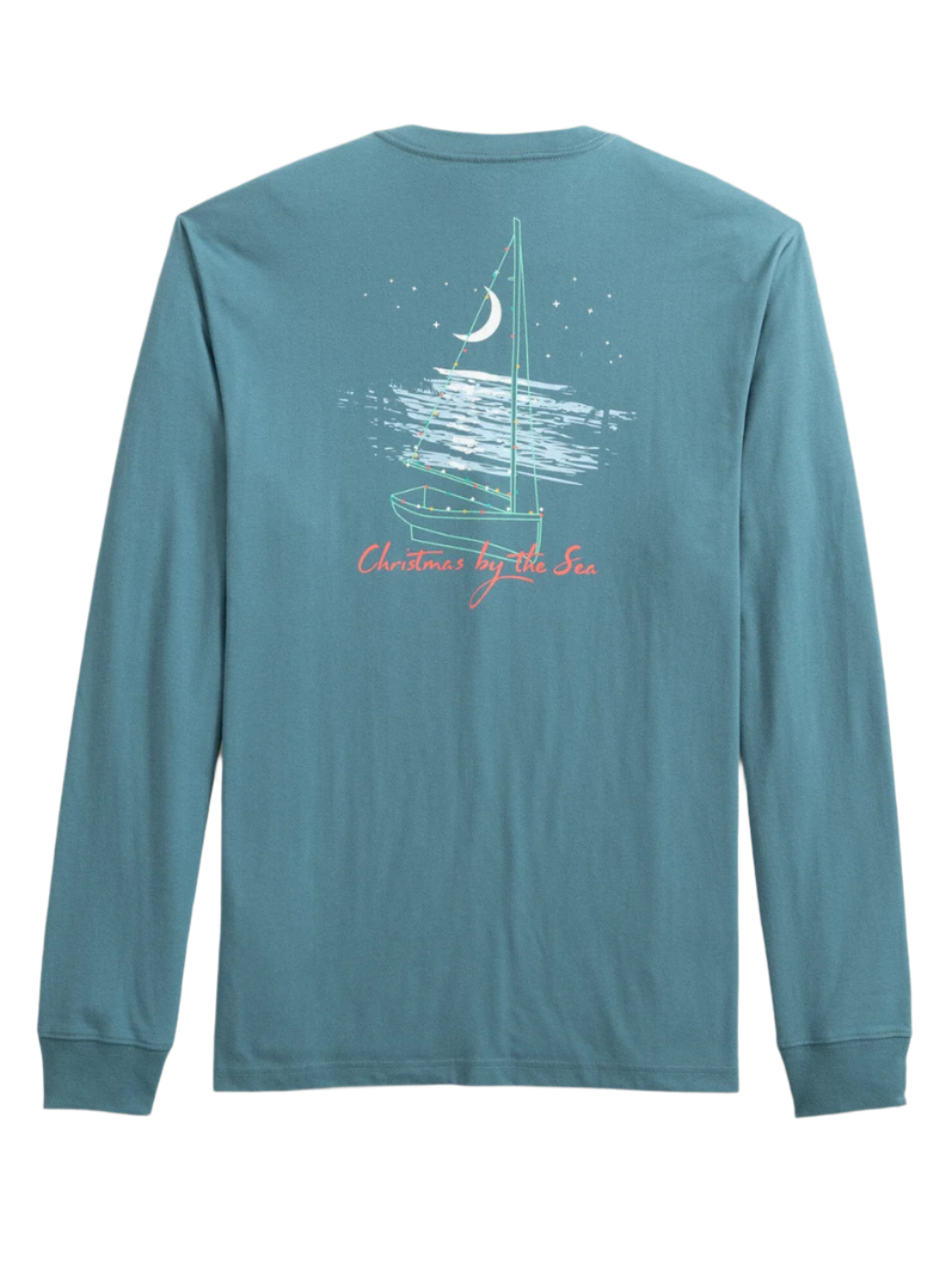 Christmas By The Sea LS T-Shirt Sea Blue