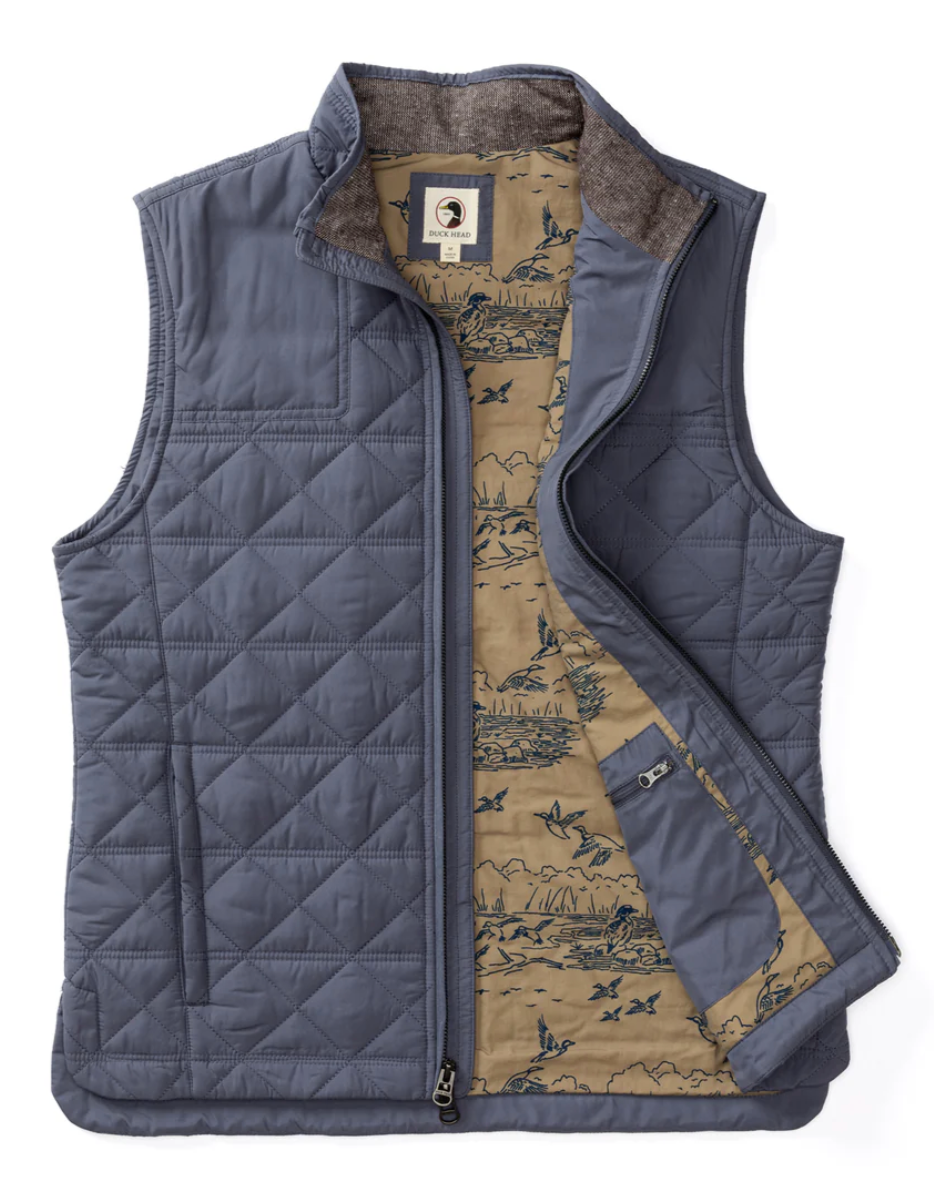 Fremont Perf Quilted Vest Slate Blue