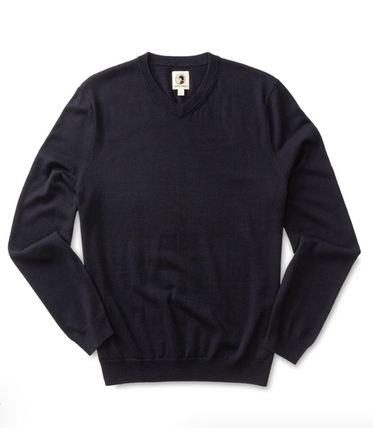 Buckley Merino V-Neck Sweater Navy