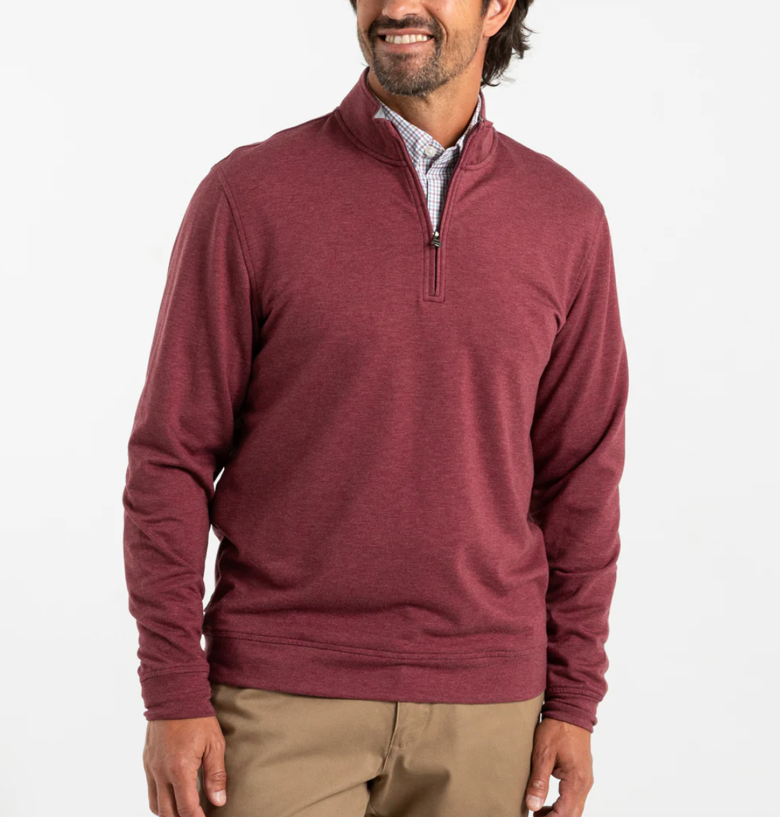 Dunmore 1/4 Zip  Faded Red Hthr