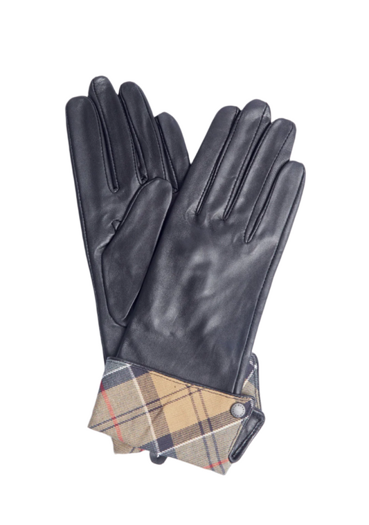 Ws Lady Jane Leather Gloves Black/Dress Tartan