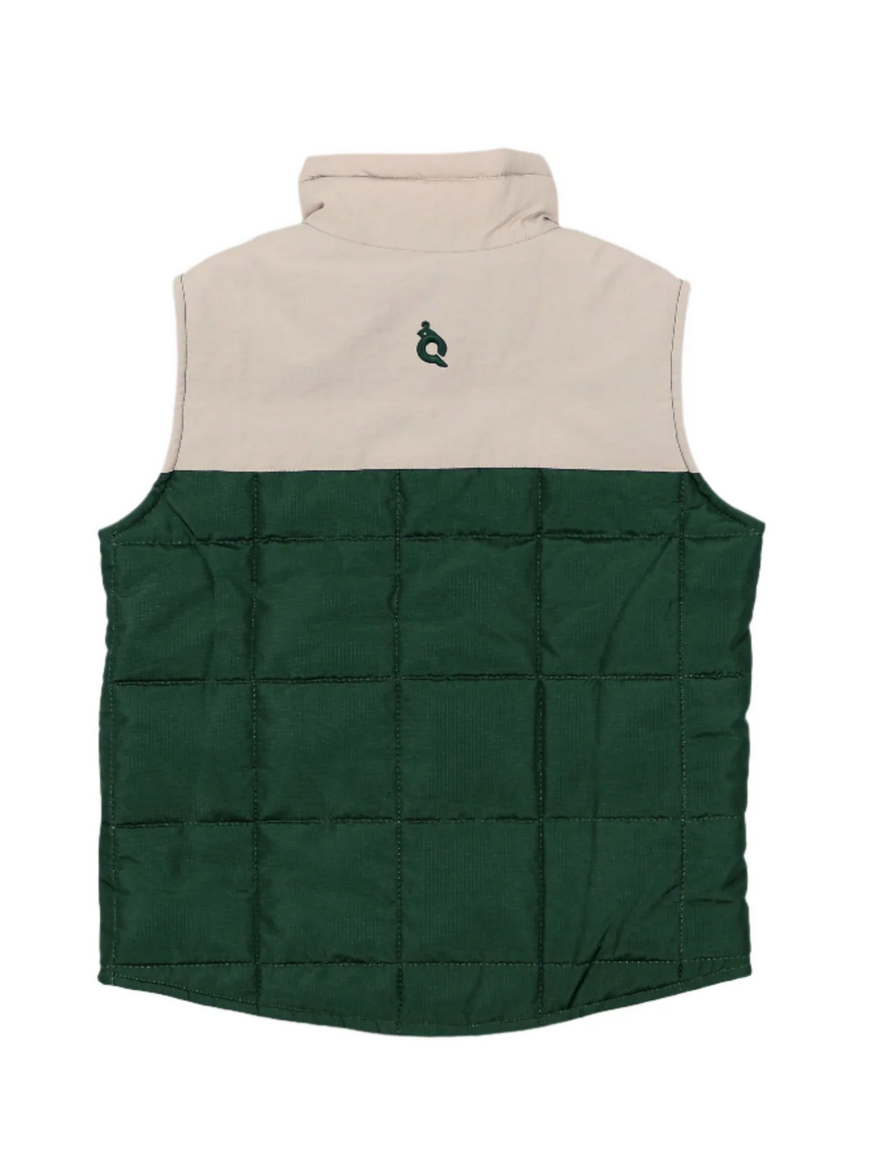 Youth Quilted Camo Vest Green/Khaki