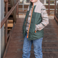 Youth Quilted Camo Vest Green/Khaki